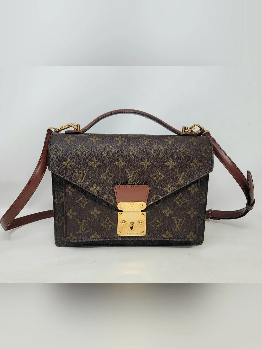 Louis Vuitton Monceau Monogram 26 Canvas Crossbody Shoulder Hand Bag Authentic